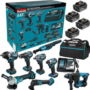Kit d'outils <span class=keywords><strong>Makita</strong></span> <span class=keywords><strong>18V</strong></span> LXT sans balais à batterie lithium, perceuse et meuleuse d'angle de qualité industrielle haute puissance avec ensemble de batteries - Product Image 1