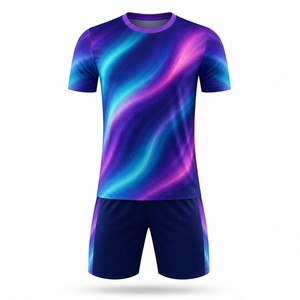 Set Jersey Sepak Bola Sublimasi Custom 2026 Pola Aurora Prism Cepat Kering Bernapas Seragam Sepak Bola OEM ODM Perlengkapan Tim MOQ 1 - Product Image 4