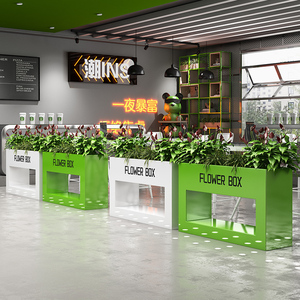 Combinaison de boîte à fleurs en ferronnerie d'extérieur, cloison de séparation de salle à manger pour restaurant commercial et hôtel avec design moderne - Product Image 4