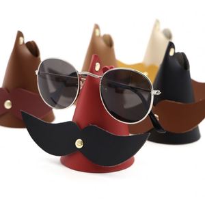Creative PU Leather Cartoon Eyeglasses Display Stand <b>Racks</b> Novelty <b>Glasses</b> Holder Beard Shaped Sunglasses Storage for Bedside - Product Image 1