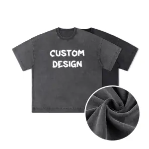 Bulk 280 Gsm Luxury High Quality Wholesale Bulk Graphic 100% Cotton Custom Oversized Heavyweight Washed Unisex Vintage Wash Tshirt