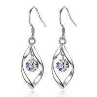 Anting-anting kancing zircon mewah ringan FY-EZ213 925 Sterling Silver untuk wanita, gaya Ins, lingkaran geometris minimalis yang sedang tren