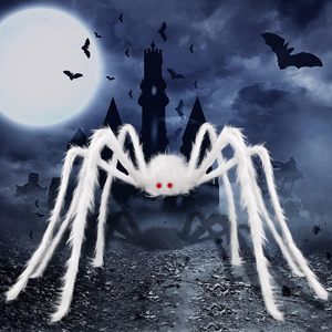 Recuerdos de Fiesta De Long, Araña Grande Realista de Peluche Blanco para <span class=keywords><strong>Halloween</strong></span>, Decoración Interior/Exterior para Casa Embrujada o Escape Room, para Adolescentes - Product Image 2