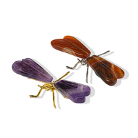 Wunderschöne Kristall-Amethyst-Libelle, Handgefertigt, Natürlicher Edelstein, Miniatur-Libelle für Geschenke und Sammlungen