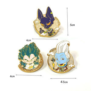 Venta al por mayor de populares insignias de metal con estampado UV de <span class=keywords><strong>Goku</strong></span> de Dragon Ball Z, de aleación de zinc, estilo antiguo, para regalos y souvenirs de anime. - Product Image 5