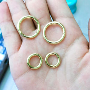 JF1314 fermagli per cancello <span class=keywords><strong>a</strong></span> <span class=keywords><strong>molla</strong></span> Push-in rotondi in ottone placcato oro - Product Image 2