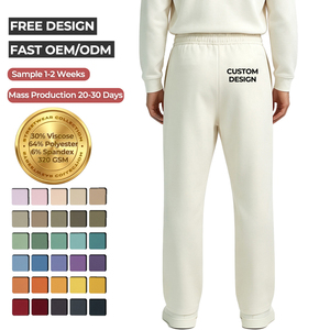 <span class=keywords><strong>Pantaloni</strong></span> Jogger da Uomo in Maglia Pesante 320GSM, Misto Viscosa, Vita Elastica <span class=keywords><strong>con</strong></span> Coulisse, Casual, Personalizzabili, OEM - Product Image 2