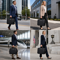 Sacoche d'ordinateur portable personnalisée en polyester léger, tissu imperméable durable, organisateur multi-poches, sac à bandoulière, sac à main pour le bureau