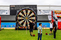 Grand jeu de fléchettes de Football gonflable populaire PVC/tissu 3.6x2x3m taille installation facile pour enfants adultes ventilateur inclus pour Commercial