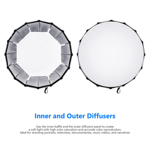 Photographie Parabolique Softbox Bowens Mount Video <span class=keywords><strong>Studio</strong></span> <span class=keywords><strong>70</strong></span> 90 120cm Softbox, avec Sac Diffuseur Grille - Product Image 4