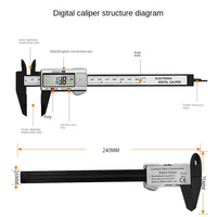 150mm 6 Inch LCD Digital Electronic Plastic Precision Professional Vernier Caliper Gauge Micrometer Measuring Tool
