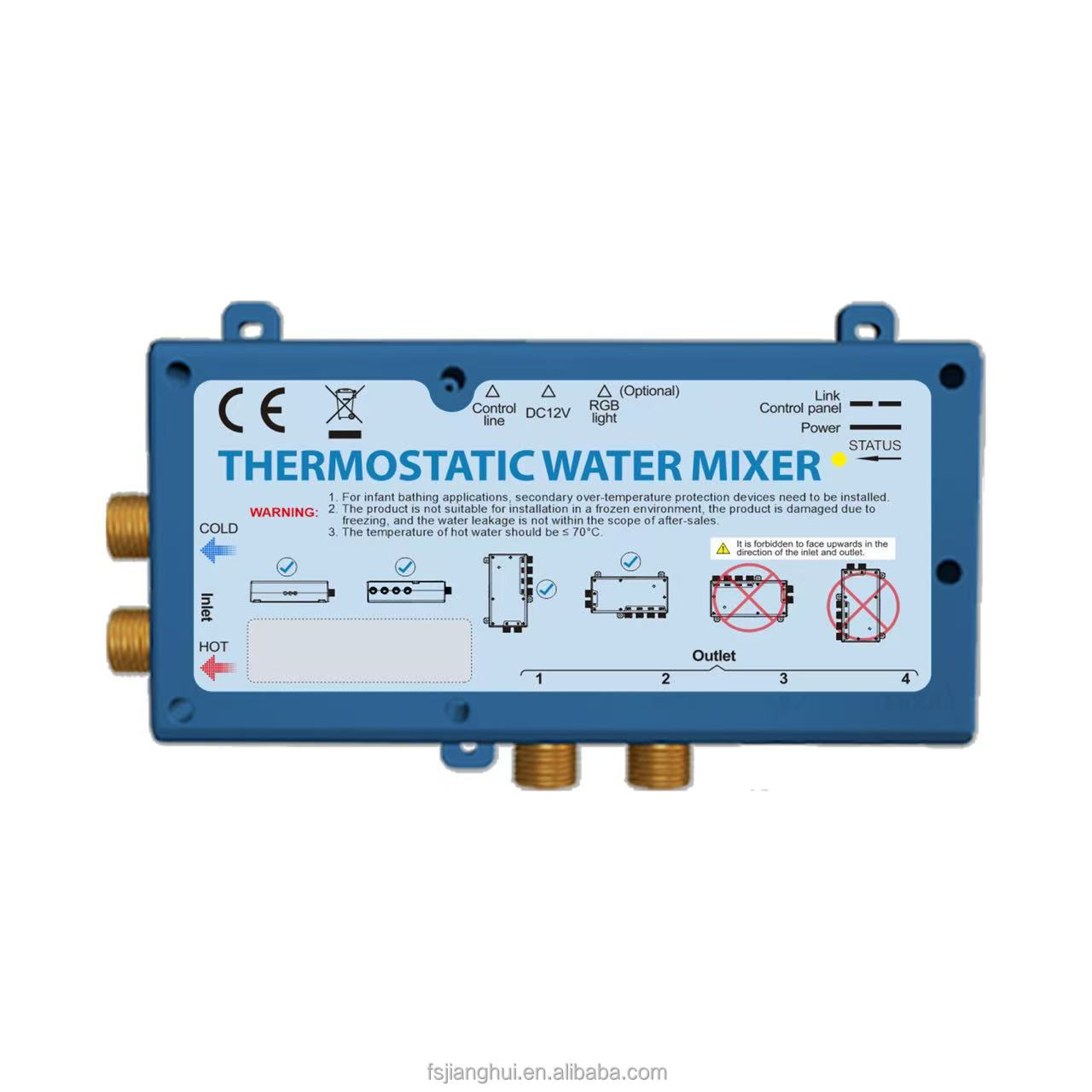 Válvulas mezcladoras de ducha termostáticas con 2 salidas de agua