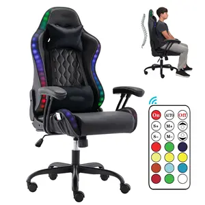 Bán tốt nhất Racer da đen silla Gamer Pro Ghế chơi game Ghế văn phòng game thủ chuyên nghiệp ghế với massage thắt lưng hỗ trợ