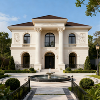 Villa préfabriquée de style européen moderne - Faible consommation d'énergie, assemblage rapide, chambre à coucher, salon, construction en panneaux sandwich sur site