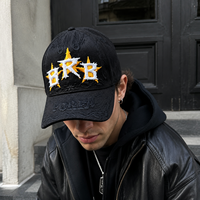 Casquette de baseball personnalisée avec broderie 3D, doublure en satin, 100% coton, visière incurvée, étoile en strass, avec logo pour streetwear OEM ODM