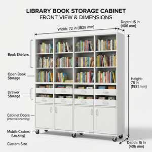 Moderno Armario <span class=keywords><strong>de</strong></span> Almacenamiento <span class=keywords><strong>de</strong></span> Libros <span class=keywords><strong>de</strong></span> Madera Resistente con Puertas y Estantes Abiertos para Oficina en Casa y Sala <span class=keywords><strong>de</strong></span> Estar - Product Image 3