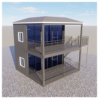 Maisons conteneurs préfabriquées en acier à 2 étages, détachables et respirantes, avec design de ferme et conception de modèle 3D – Vente chaude