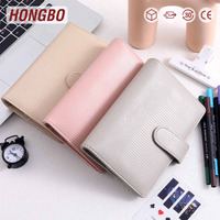 Hongbo Best Seller A6 Reliure à 6 anneaux en cuir de lézard avec reliure spirale rechargeable par sublimation pour œuvres d'art/logo