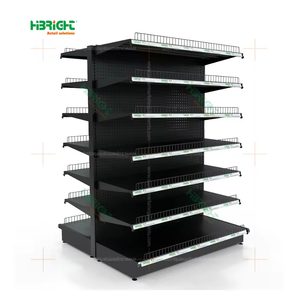 Exhibición comida bebida paño blanco metálico estante de exhibición estantes de supermercado estantes góndola para la venta - Product Image 5