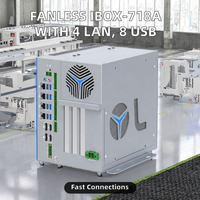 Ordinateur industriel embarqué sans ventilateur IBOX-718A, 4x GbE LAN, 6x COM, 8x USB 3.1, calcul en périphérie, apprentissage profond, avec disponibilité en stock