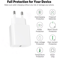 Cargador de Pared Rápido USB-C Tipo C de 25 W con Cable Retráctil y Enchufe Europeo