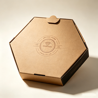 Caja de Embalaje para Comida Rápida al por Mayor para Restaurantes, Caja de Pizza Poligonal Personalizada, Caja de Pizza con Orificios de Ventilación para Llevar