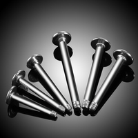 Lot de 100 pièces de tiges de labret en acier avec tête filetée 16G 14G, uniquement pour piercing des lèvres, clous d'oreille et bijoux corporels