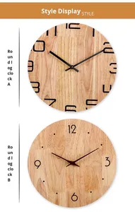 Wholesale Artistic Design Quiet Wooden Wall Clock Minimalist Non-Ticking Movement Modern <b>Round</b> Clock for Home Office & Nursery - Product Image 4