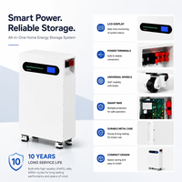 Batterie hybride empilable LiFePO4 51,2 V 314 Ah 16 kWh avec interaction LED, contrôle intelligent via application Bluetooth, pour stockage solaire et alimentation de secours