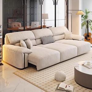 Sofá cama minimalista italiano de doble función, sin necesidad de espacio entre paredes, ajustable, de tela, terciopelo, eléctrico. - Product Image 5