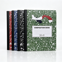 Cahier de composition bon marché format A4 ligné, relié par ruban, style imprimé avec reliure cousue, fournitures scolaires