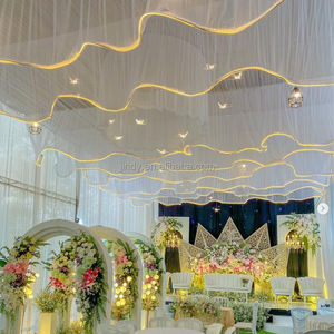 Rideaux <span class=keywords><strong>de</strong></span> plafond <span class=keywords><strong>de</strong></span> mariage uniques et luxueux <span class=keywords><strong>Voile</strong></span> blanc en forme <span class=keywords><strong>de</strong></span> S Rideau lumineux LED avec bande lumineuse Décoration <span class=keywords><strong>de</strong></span> plafond <span class=keywords><strong>de</strong></span> mariage - Product Image 3