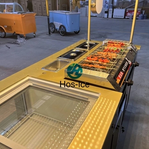 Nuevo Carrito de Comida Callejera Más Popular con Congelador de Cerveza de Temperatura Ajustable y Parrilla para Asar de Gran Capacidad en Venta - Product Image 4