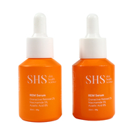 Épaule inclinée 30ml 60ml 100ml verre rose soins de la peau sérum pompe pour le visage compte-gouttes bouteilles d'huile essentielle avec boîte-cadeau d'emballage