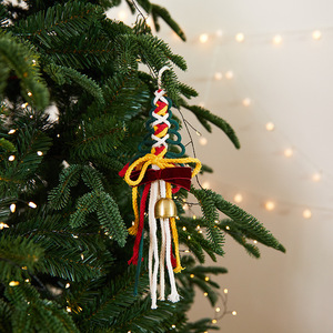 Nouveauté : Ornement de Noël fait main à suspendre, en corde de coton, DIY, clochette de porte, pendentifs muraux, décorations de fête - Product Image 6
