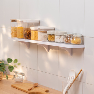 Étagère de rangement pour salle de bain GREENSIDE sans perçage - étagère plate, étagère suspendue pour salle de bain, planche de rangement pour cuisine, combinaison - Product Image 4