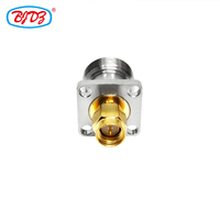 Factory Supply N-Type Female Jack to SMA Male Plug 4-Hole Flange 17.5*17.5 mm Chassis Mount Solder Coaxial Connectors Adapters
