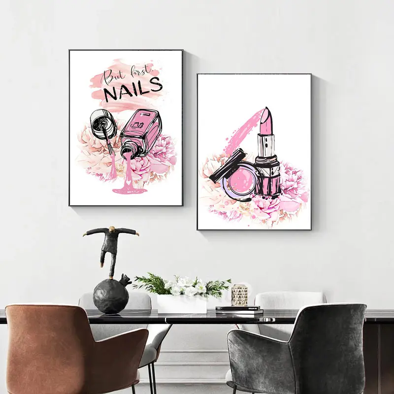 Trendy Beauty Nail Salon Luxury Nordic Poster Wall Art Print Canvas Painting For Living Room Decor