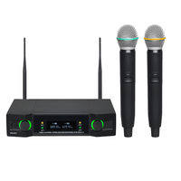 Pour Panvotech Microphone sans fil UHF Lavalier à main dynamique à 2 canaux professionnel sans Fil