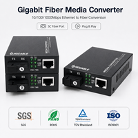 Convertidor de Medios de Red Óptica Gigabit Netlink para Red de Acceso FTTH, Interfaz SC Personalizada, Transceptor de 5KM, 10KM, 20KM, Switch POE