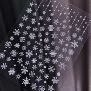 Pure Desire Christmas 3D Snowflake Nail Stickers-Diseños de nieve en relieve blanco con respaldo para accesorios de manicura DIY de lujo - Product Image 4