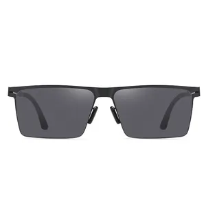 Gafas de sol ultraligeras para conducción, lentes de sol masculinas con marco de Metal