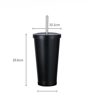 Vaso de Acero Inoxidable con Logotipo Personalizado, Doble Pared, Aislado al Vacío, con Pajita, para Viajes, Oficina y Auto - Product Image 4