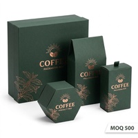 Boîte d'emballage personnalisée de luxe pour marque de café, finition mate, boîte d'expédition en papier vert, carton rigide pour cadeau de vente au détail