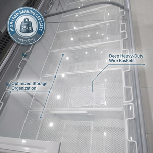 Vitrine congélateur îlot incurvé pour glaces et aliments surgelés, avec tubes en cuivre, armoire horizontale commerciale à coffre profond - Product Image 3