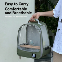 Sac à dos de transport transparent pour perroquet Juicepet, sac de voyage respirant pour oiseaux, sac de transport pour animaux de compagnie d'extérieur avec perchoir