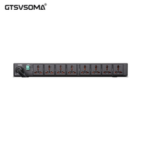 GTSVSOMA DR408S Séquenceur d'alimentation 10 canaux 1U en métal à montage en rack 8000W avec affichage LCD rétroéclairé de la tension AC 100-240V pour