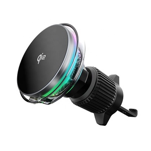 Cargador inalámbrico de coche de refrigeración con ventilador magnético Qi2 15W de precio competitivo con luz ambiental - Product Image 1