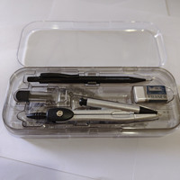 Ensemble de 8 pièces de fournitures scolaires : rapporteur, règle, gomme, crayon automatique, compas et kit de mathématiques