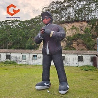 Modèle de célébrité gonflable réaliste, mascotte gonflable personnalisée de rappeur hip-hop Eazy E, cool garçon gonflable